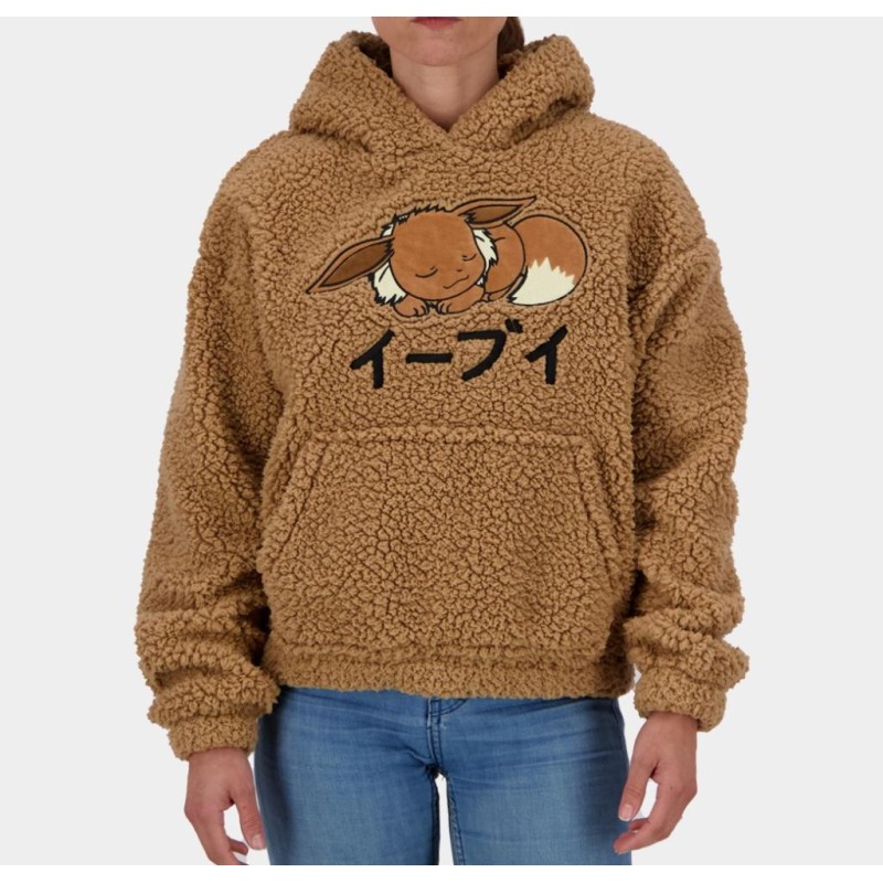 POKEMON - Evoli - Pull à Capuche Teddy pour Femme (S) 