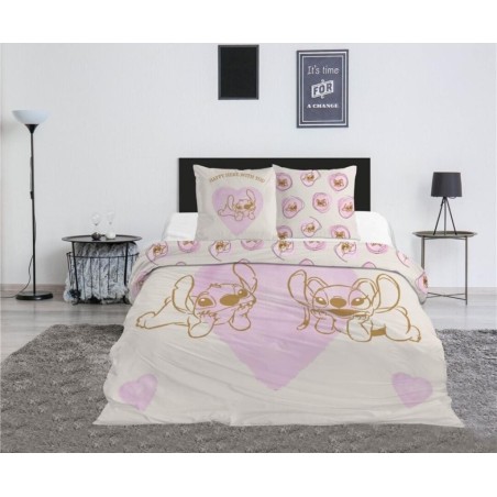 LILO & STITCH - Parure de lit 240x220cm + 2x65x65cm - Stitch & Angel 