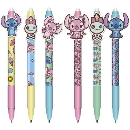 STITCH & ANGEL - Stylo à Gel Effaçable +Head Topper (Display de 36pcs) 