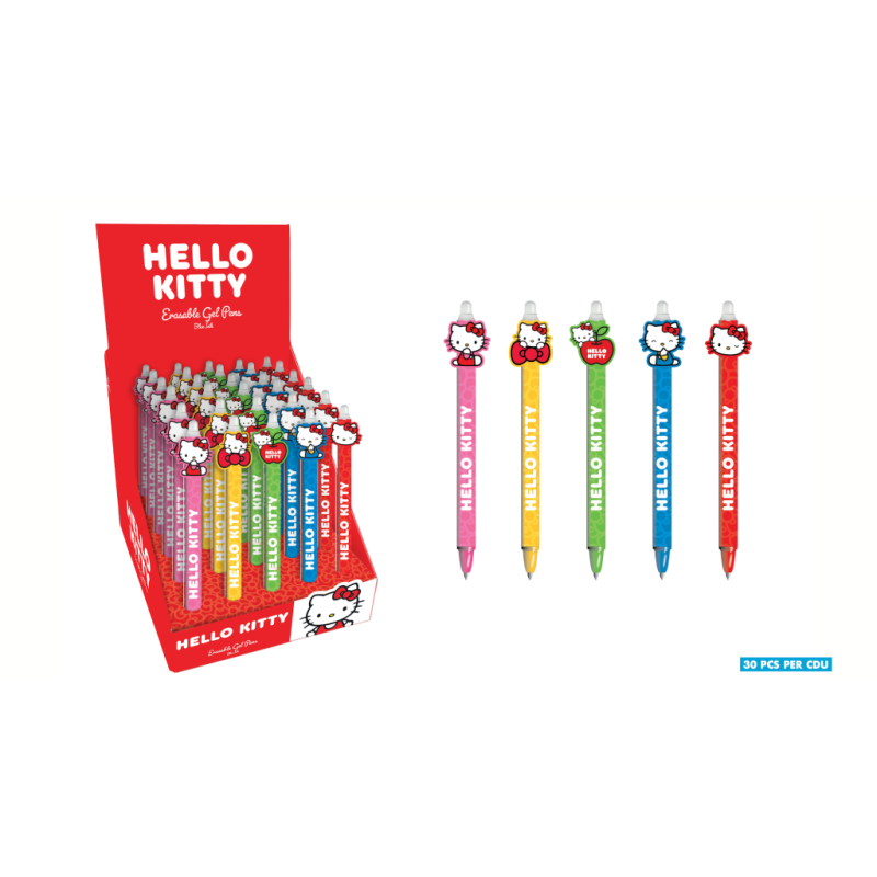 HELLO KITTY - Stylo à Gel Effaçable +Head Topper (Display de 30pcs) 