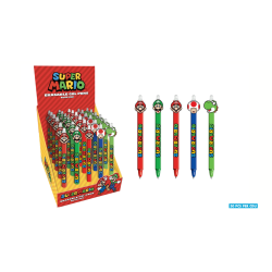 SUPER MARIO - Stylo Ã  Gel EffaÃ§able +Head Topper (Display de 30pcs) 2