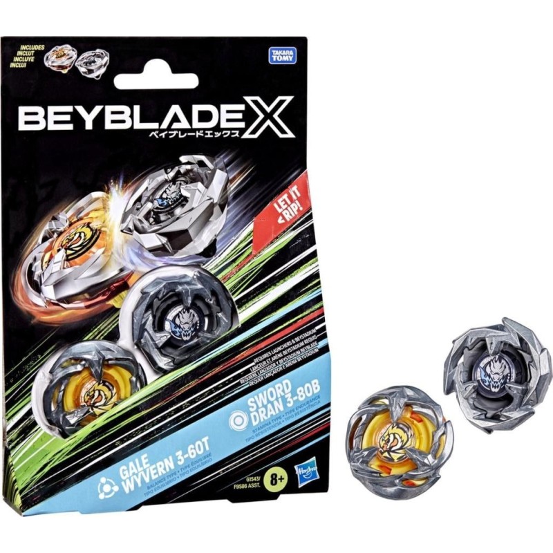 BEYBLADE X - Gale Wyvern 3-60T & Sword Dran 3-80B Dual Pack 