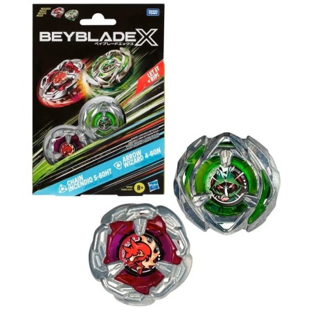 BEYBLADE X - Chain Incendio 5-60HT & Arrow Wizard 4-60N Dual Pack 