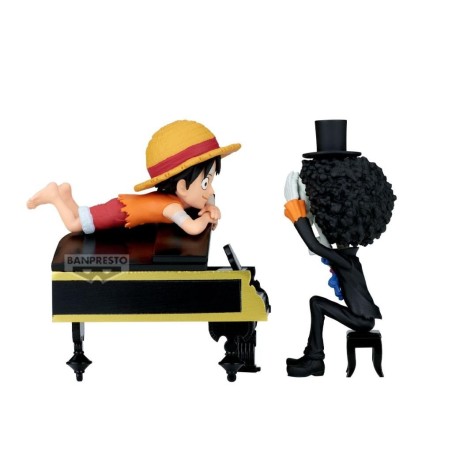 ONE PIECE - Luffy & Brook - Figurine WCF Log Stories 8cm 