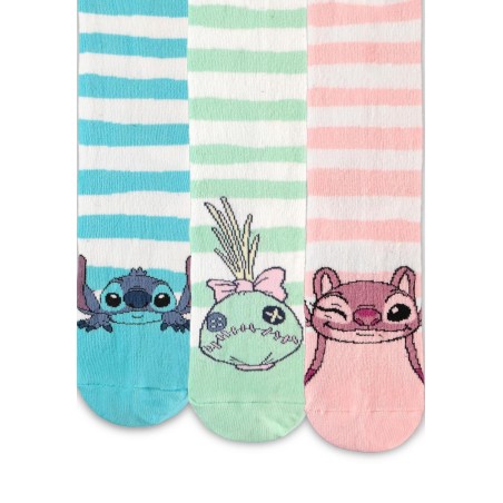 STITCH & ANGEL & SCRUMP - Pack de 3 paires de chaussettes (T35-38) 