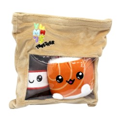 YUMMIES - Uramaki & Soya - 2 Peluche 15cm dans sac en peluche 21x21cm 2