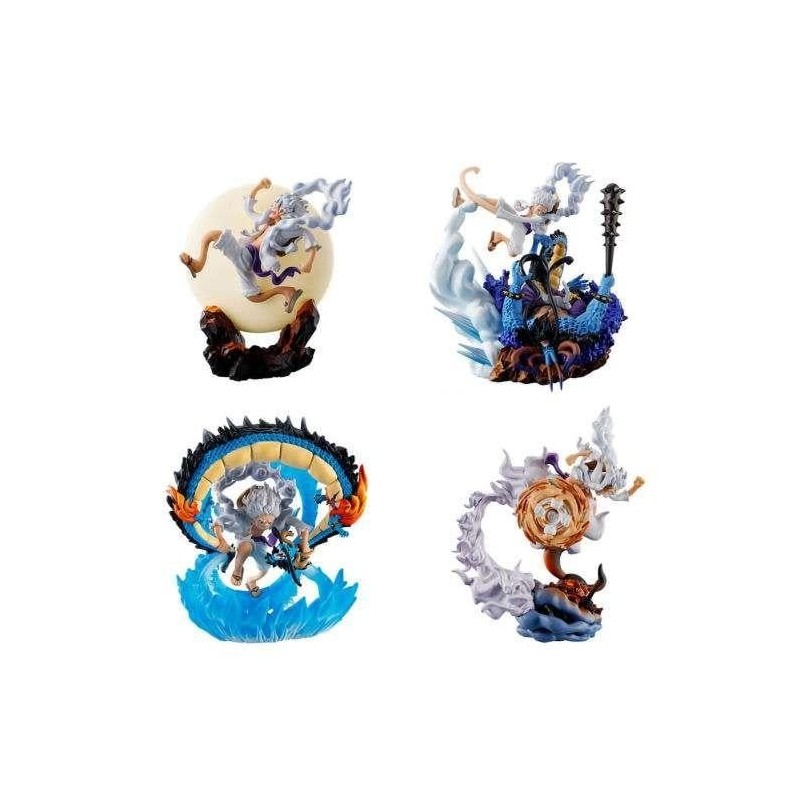 ONE PIECE - Logbox Re Birth Gear 5 - Set 4 Statuettes Petitrama 9cm 