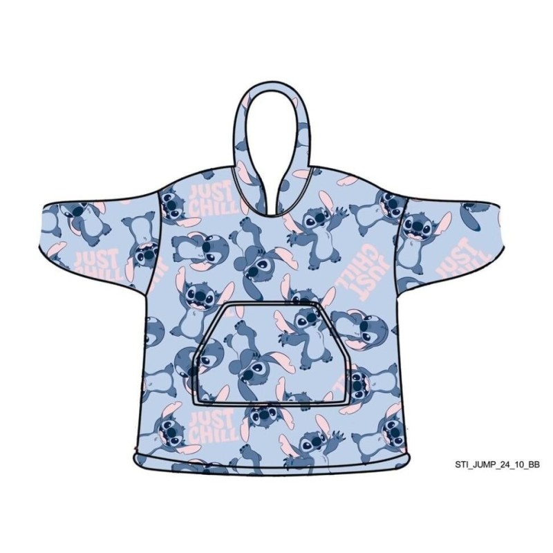 LILO & STITCH - Just Chilling - Sweat Poncho - Taille Adulte 