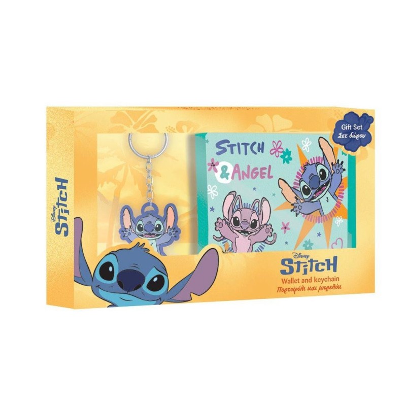 STITCH & ANGEL - Set Portefeuille + Porte-Clés - 2 Pc. 