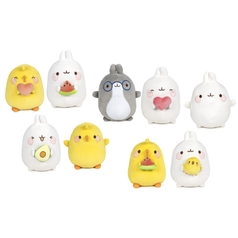 MOLANG - Assortiment de 12 Peluches Wave 1- 25cm 