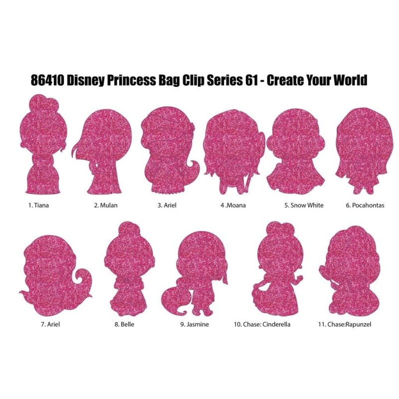 PRINCESS - Series 64 - 3D Foam Bag Clip (Display 24 Pcs) 