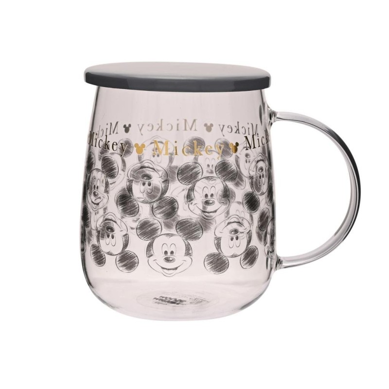DISNEY - Mickey - Mug en Verre avec Couvercle 540ml 