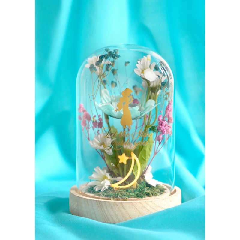 DISNEY PRINCESSES - Jasmine - Cloche Florale avec Lumière Néon 