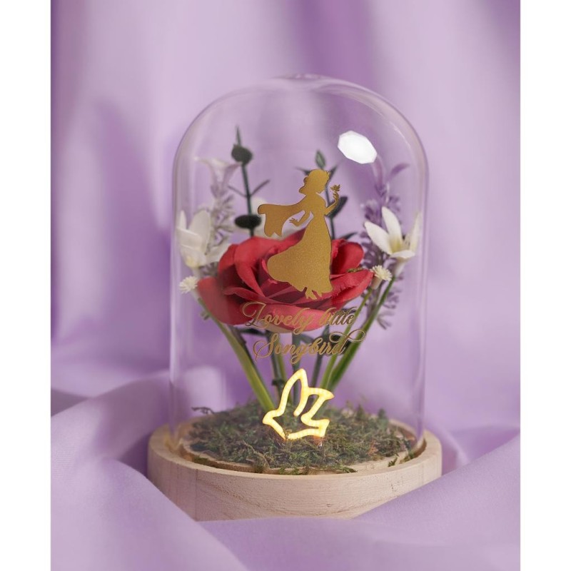 DISNEY PRINCESSES - Blanche-Neige - Cloche Florale avec Lumière Néon 