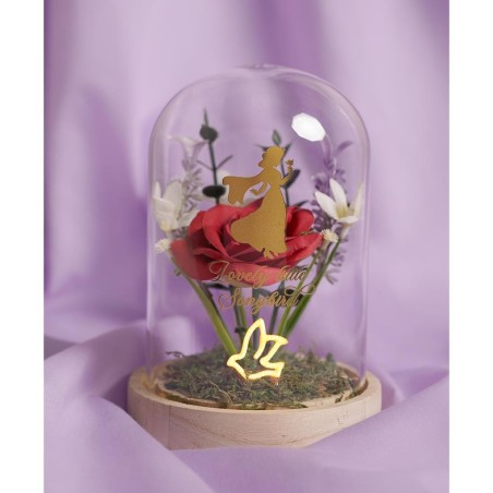 DISNEY PRINCESSES - Blanche-Neige - Cloche Florale avec Lumière Néon 
