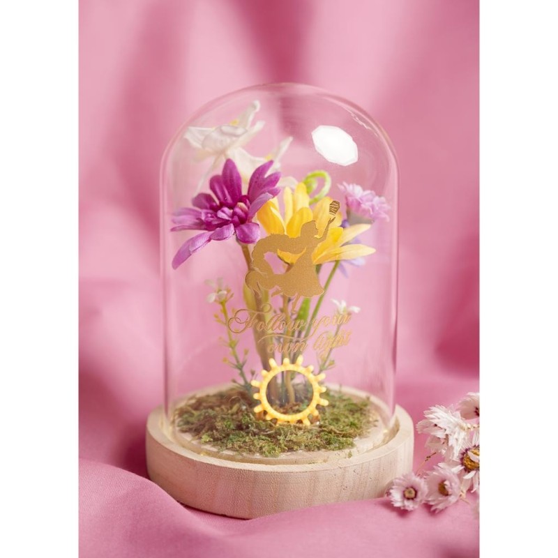 DISNEY PRINCESSES - Raiponce - Cloche Florale avec Lumière Néon 