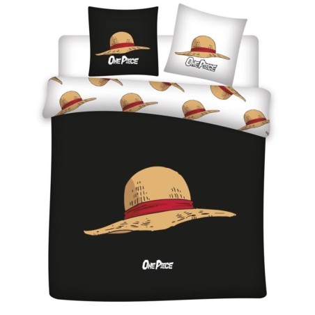 ONE PIECE - Parure de lit 240x220cm + 2x65x65cm - Chapeau de paille 