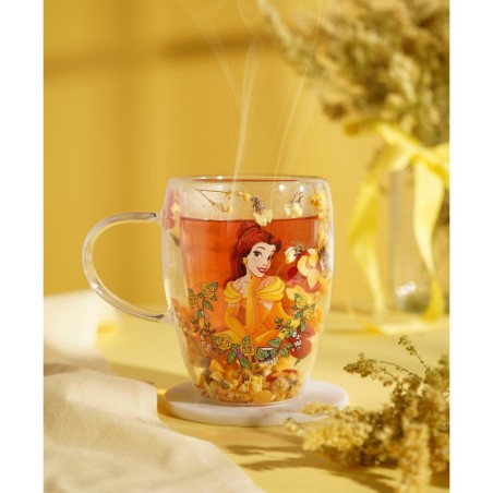 DISNEY PRINCESSES - Belle - Verre avec Fleurs Sechées 300ml 