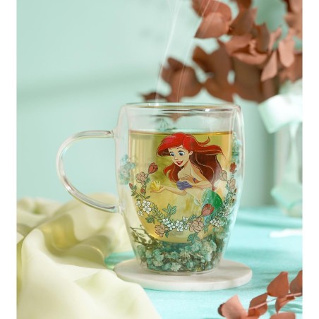 DISNEY PRINCESSES - Ariel - Verre avec Fleurs Sechées 300ml 