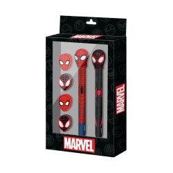 SPIDER-MAN - Set de 2 Crayons + 4 Gommes 2