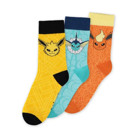 POKEMON - Evoli Evolution - Pack de 3 paires de chaussettes (T43-46) 