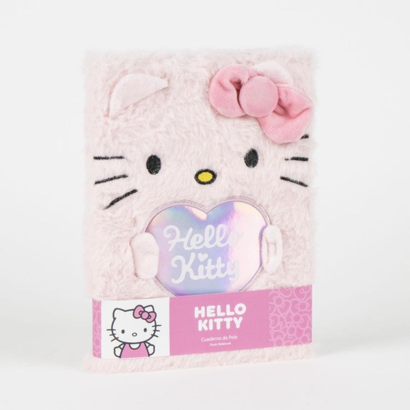 HELLO KITTY - Glitter - Notebook Premium Fourrure - Format A5 