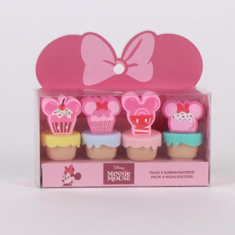 MINNIE - Pack de 4 mini Surligneurs "food" 