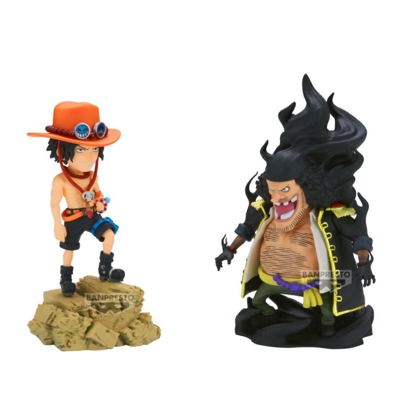 ONE PIECE - Ace VS Marshall D. Teach - Figurine WCF Log Stories 8cm 