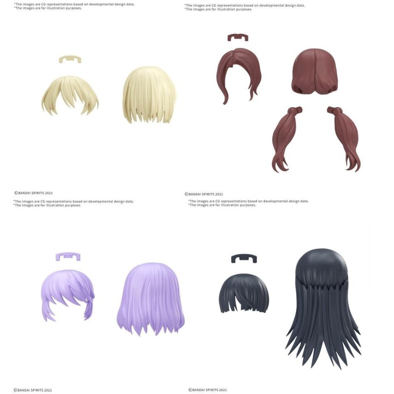 30MS - Option hair style parts vol.12 all 4 types - Model Kit 