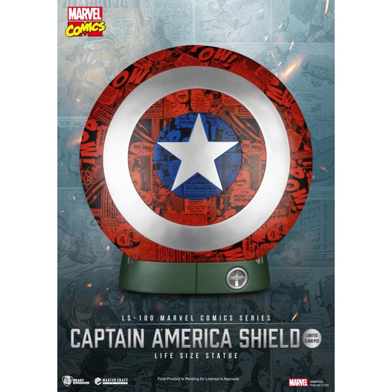 MARVEL - Bouclier de Captain America - Statuette Life Size 64cm 