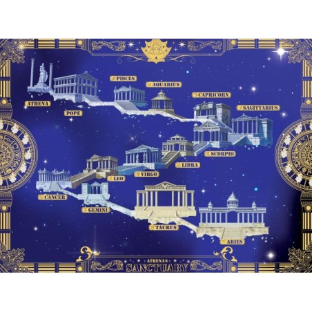 SAINT SEIYA - 12 Maisons Chevaliers D'Or - Golden Poster 30x40cm 