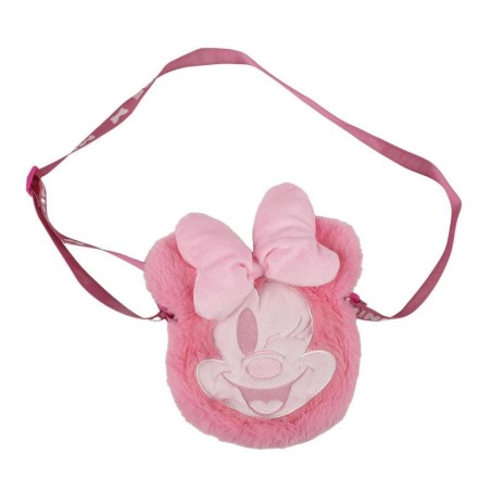 MINNIE - Head - Sac à Bandoulière Peluche - 17x14x4cm 