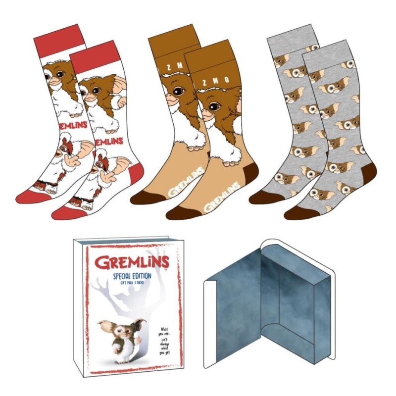 GREMLINS - 3 Pairs socks Pack (UK Size 3,5-9) 