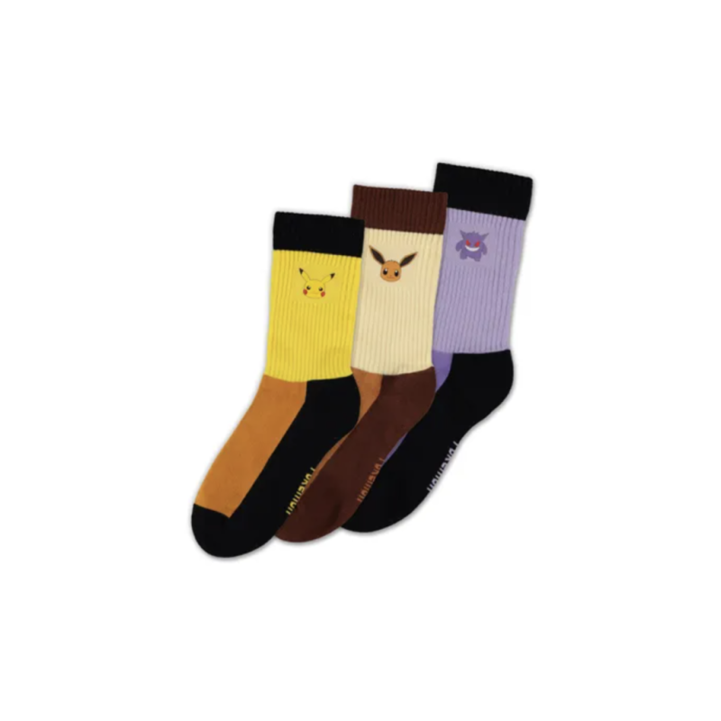 POKEMON - Trio Crew - Pack de 3 paires de chaussettes (T43-46) 