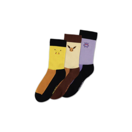 POKEMON - Trio Crew - Pack de 3 paires de chaussettes (T43-46) 