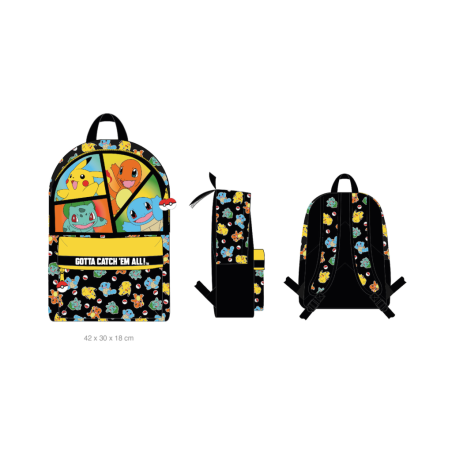POKEMON - Starter - Sac à Dos 2 Compartiments '42x30x18cm' 