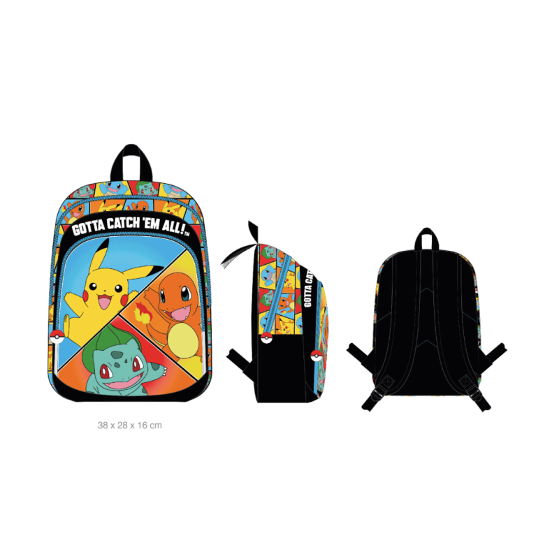 POKEMON - Starter - Sac à Dos 2 Compartiments '38x28x16cm' 