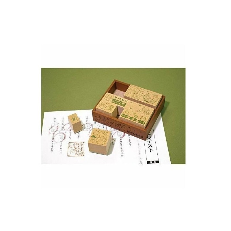 MON VOISIN TOTORO - Totoro & Chatbus - Tampons en bois 8.6x10.1x2.6cm 