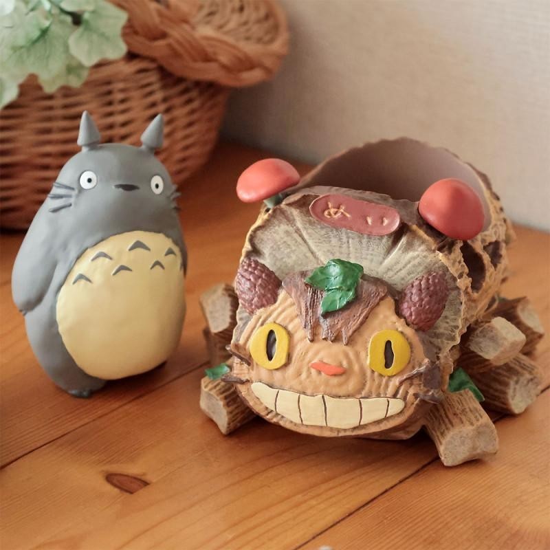 MON VOISIN TOTORO -Totoro gris & wagon chatbus -Diorama Planter 15.5cm 