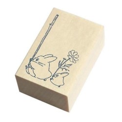 MON VOISIN TOTORO - Totoro Bleu & blanc - Tampon en bois 2.x3x4.5cm 2