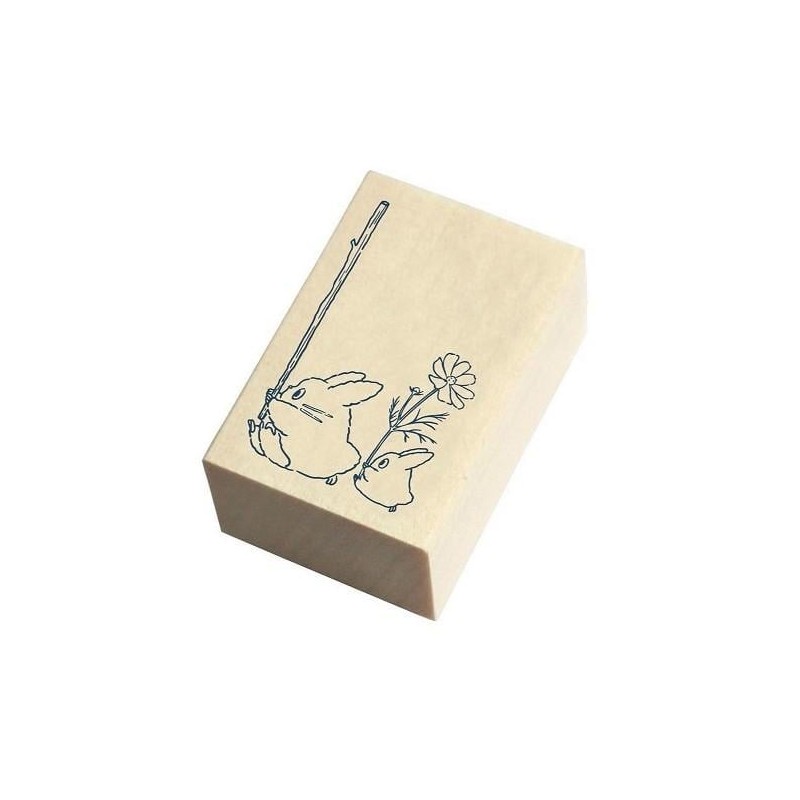 MY NEIGHBOR TOTORO - Blue & white Totoro - Wooden stamps 2.x3x4.5cm 