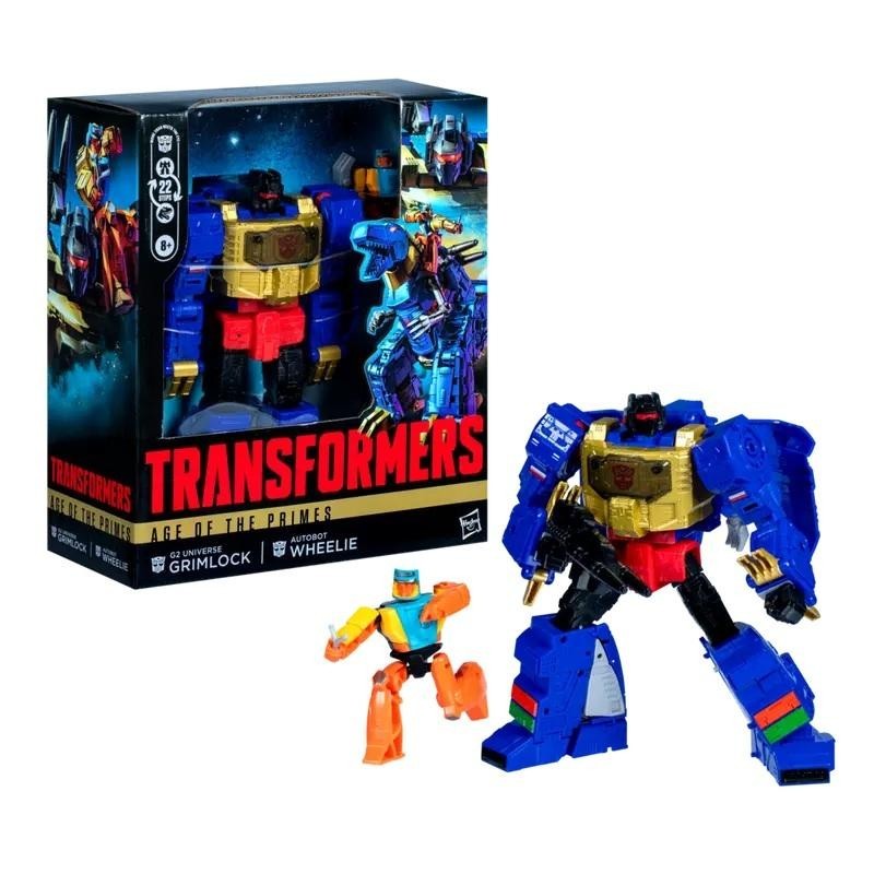 TRANSFORMERS - Grimlock & Wheelie - Figurine Age of the Primes 19cm 