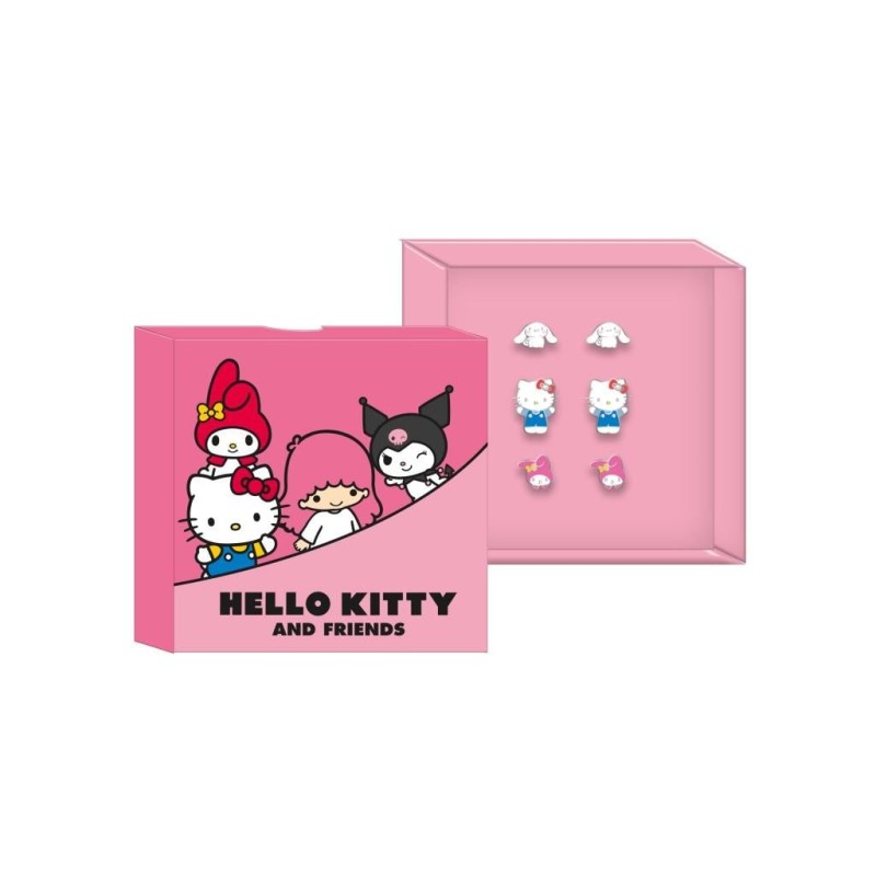HELLO KITTY & Friends - 3 Paires de Clous d'Oreilles 