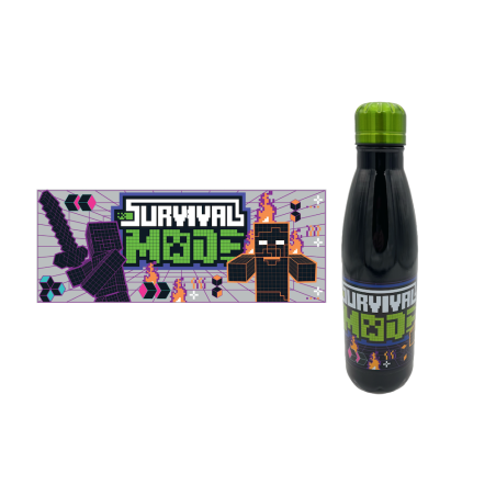 MINECRAFT - Survival Mode - Bouteille en Acier Inoxydable 780ml 