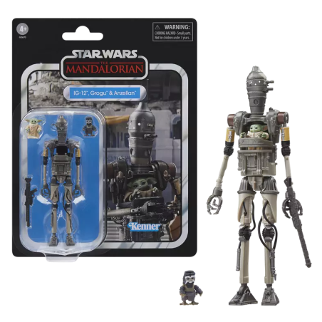 THE MANDALORIAN - IG-12, Grogu & Anzellan -Fig Vintage Collection 10cm 