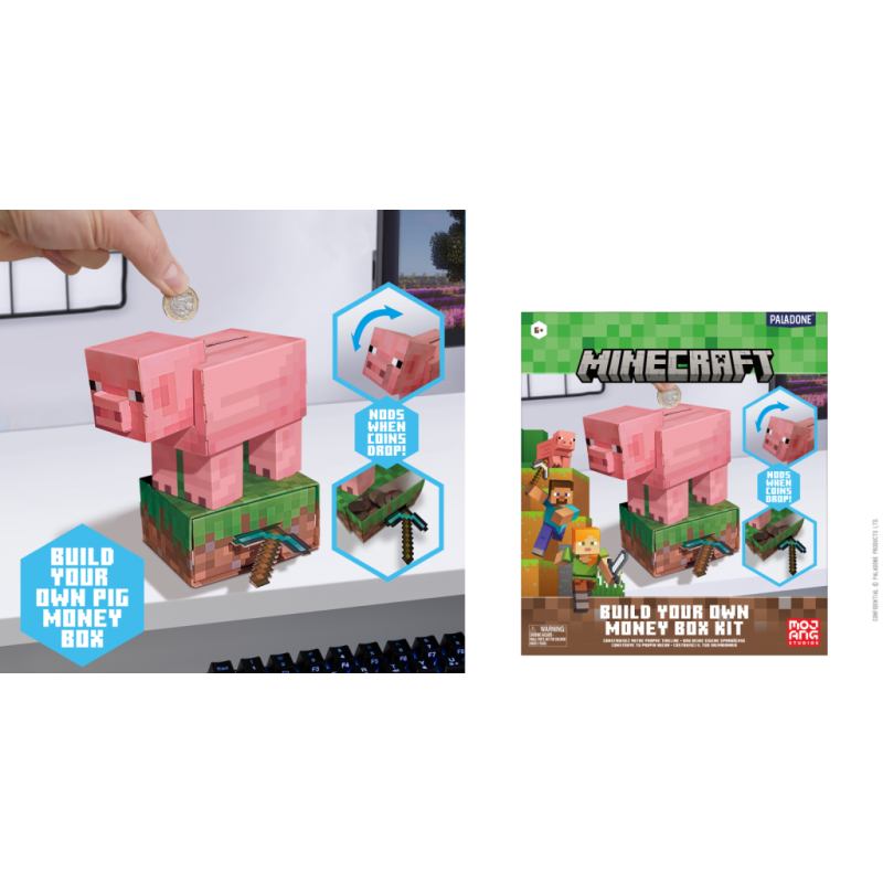 MINECRAFT - Cochon - Tirelire Kit 