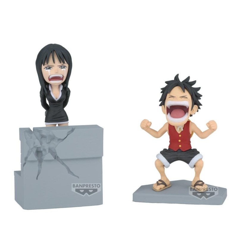 ONE PIECE - Luffy & Nico Robin - Figurine WCF Log Stories 10cm 