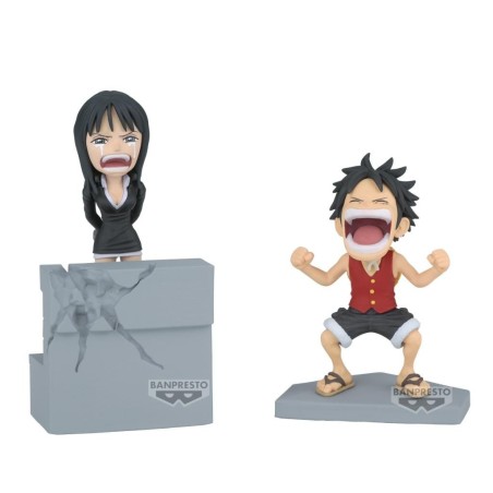 ONE PIECE - Luffy & Nico Robin - Figurine WCF Log Stories 10cm 