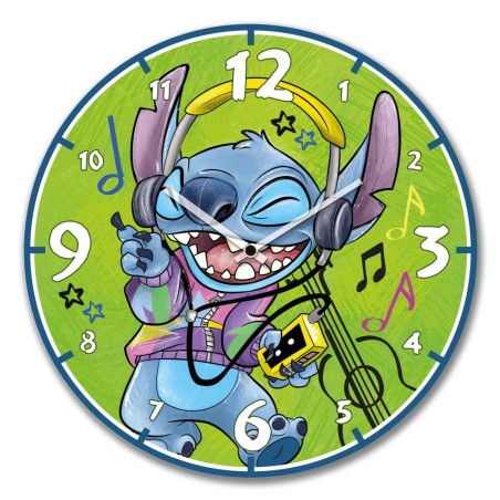 STITCH - Horloge Murale 50cm - Vert 