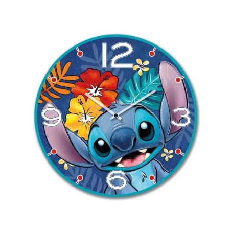 STITCH - Horloge Murale 35cm - Bleu 